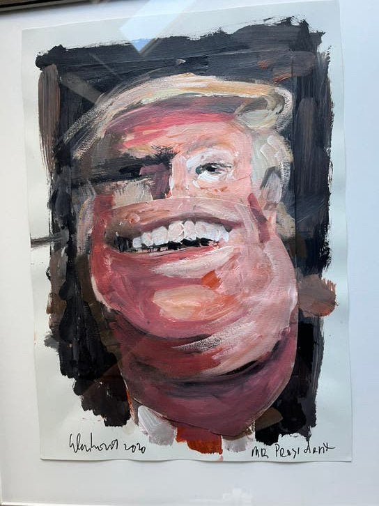 Peter Klashorst - Mr Predident Schilderij, Antiek en Kunst, Figuren, Papier/karton, Achter glas, Ophalen of Verzenden