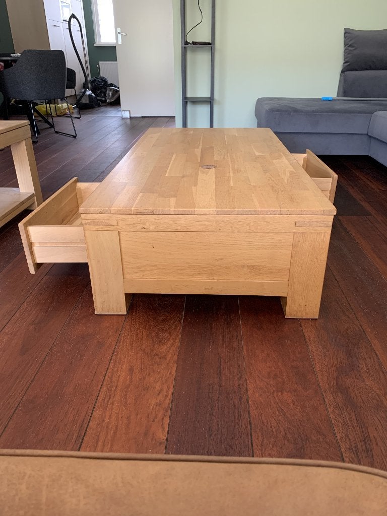 Beuken salontafel, Ophalen, Gebruikt, 50 tot 100 cm, 100 tot 150 cm