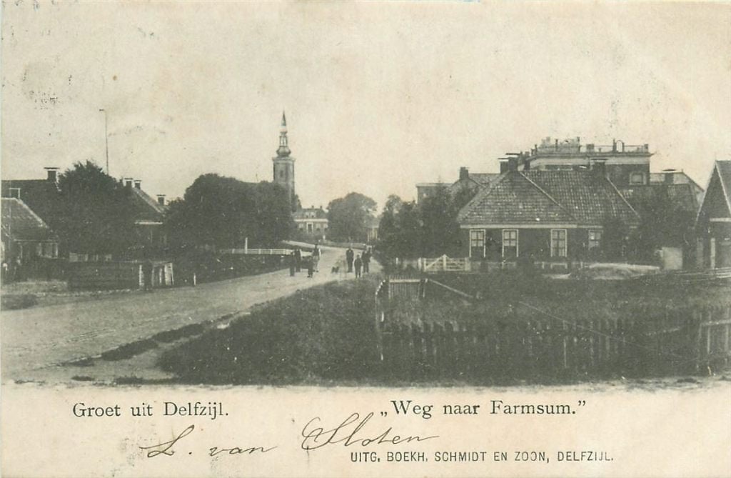 701-128-051 Delfzijl Weg naar Farmsum, Verzenden, Voor 1920, Groningen
