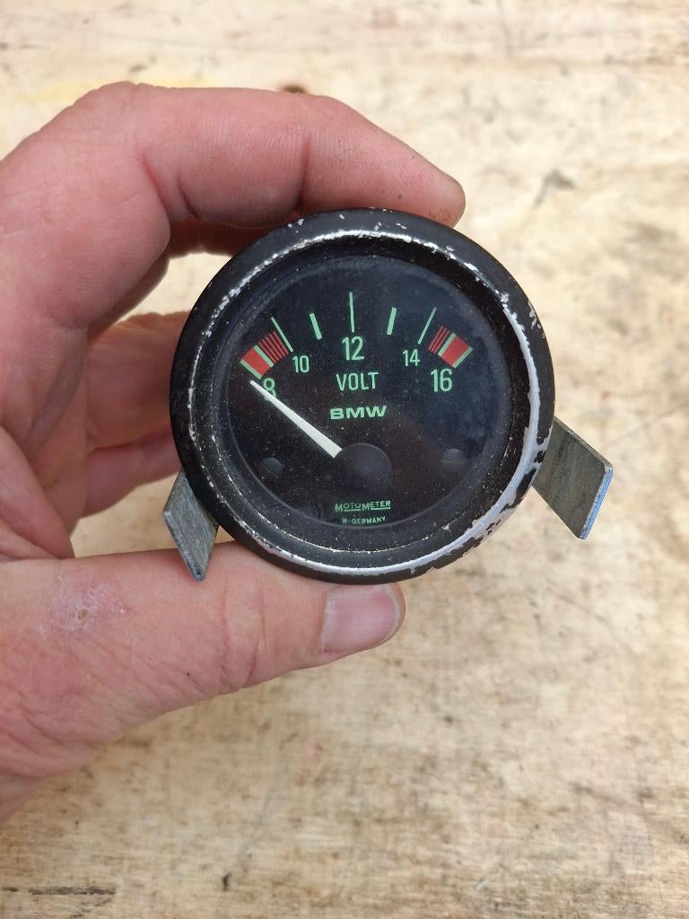 Voltmeter BMW Motometer groene cijfers (r65 r75 r80 r100), Motoren, Ophalen, Gebruikt, ., ..