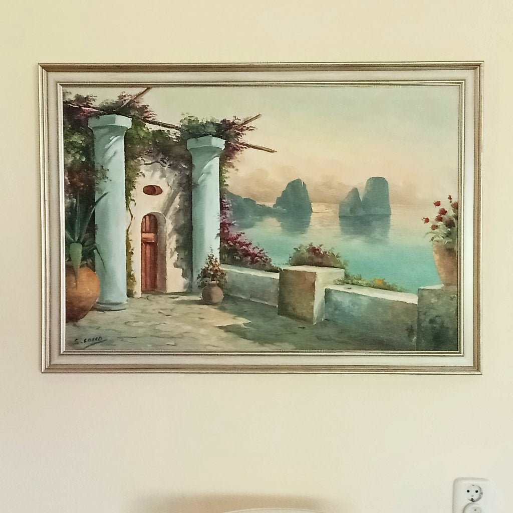 schilderij Capri, Antiek en Kunst, Kunst | Schilderijen | Klassiek, Ophalen, Overige stijlen, Overige ondergronden, Handgeschilderd