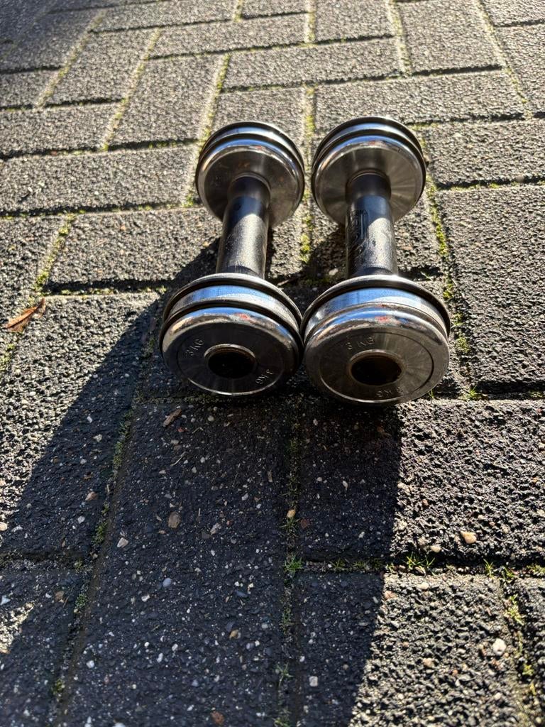2 x 3 kg chrome dumbbells gewichten dumbbell set, Dumbbell, Gebruikt, Chrome dumbbells, Gewichten