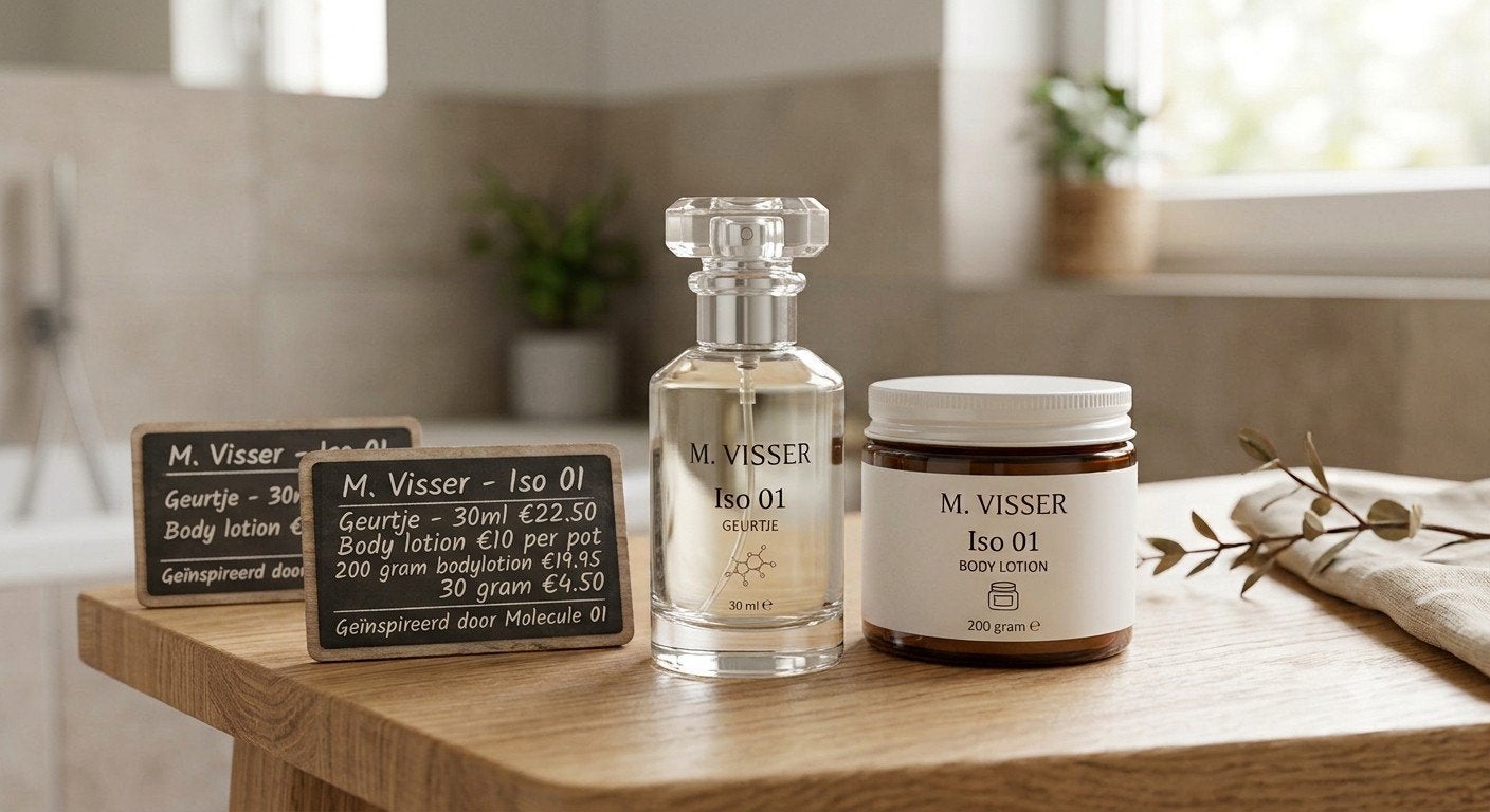 M. Visser Iso 01 Geurtje & Bodylotion set, Sieraden, Tassen en Uiterlijk, Ophalen of Verzenden, Nieuw