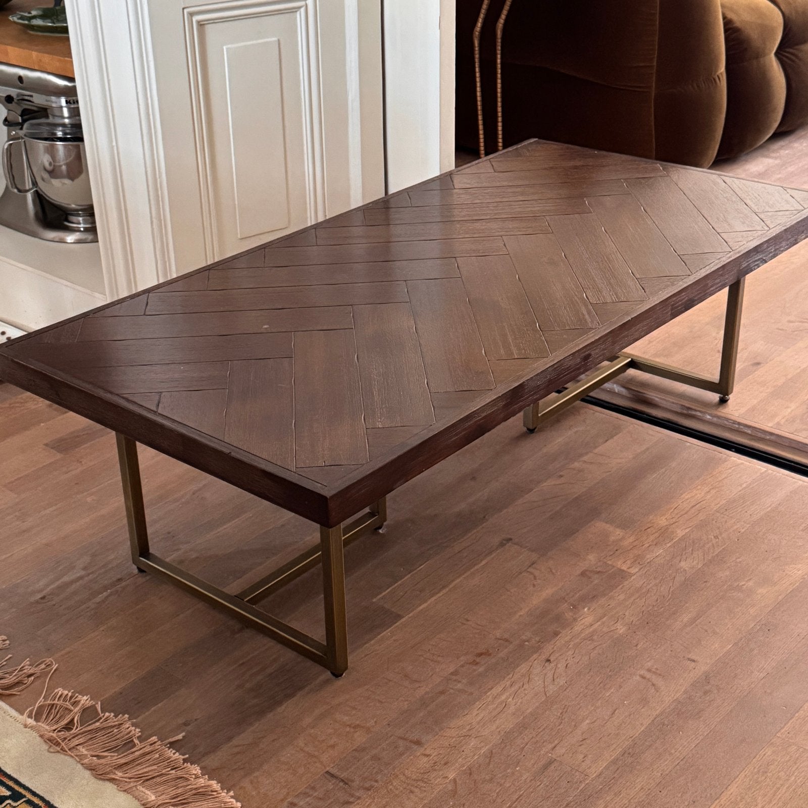 Dutchbone Class Salontafel met visgraatpatroon Amsterdam, Ophalen, Gebruikt, 100 tot 150 cm, 50 tot 100 cm