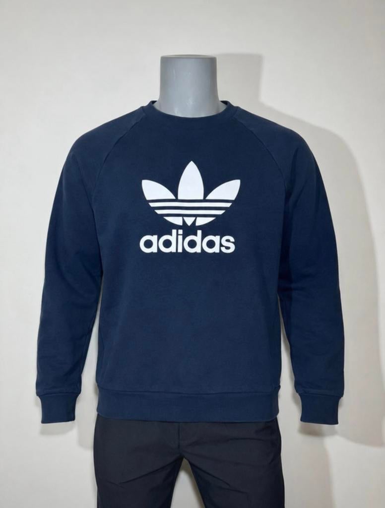 Adidas Originals heren sweater navy met logo maat L, Ophalen of Verzenden, Zo goed als nieuw, Blauw