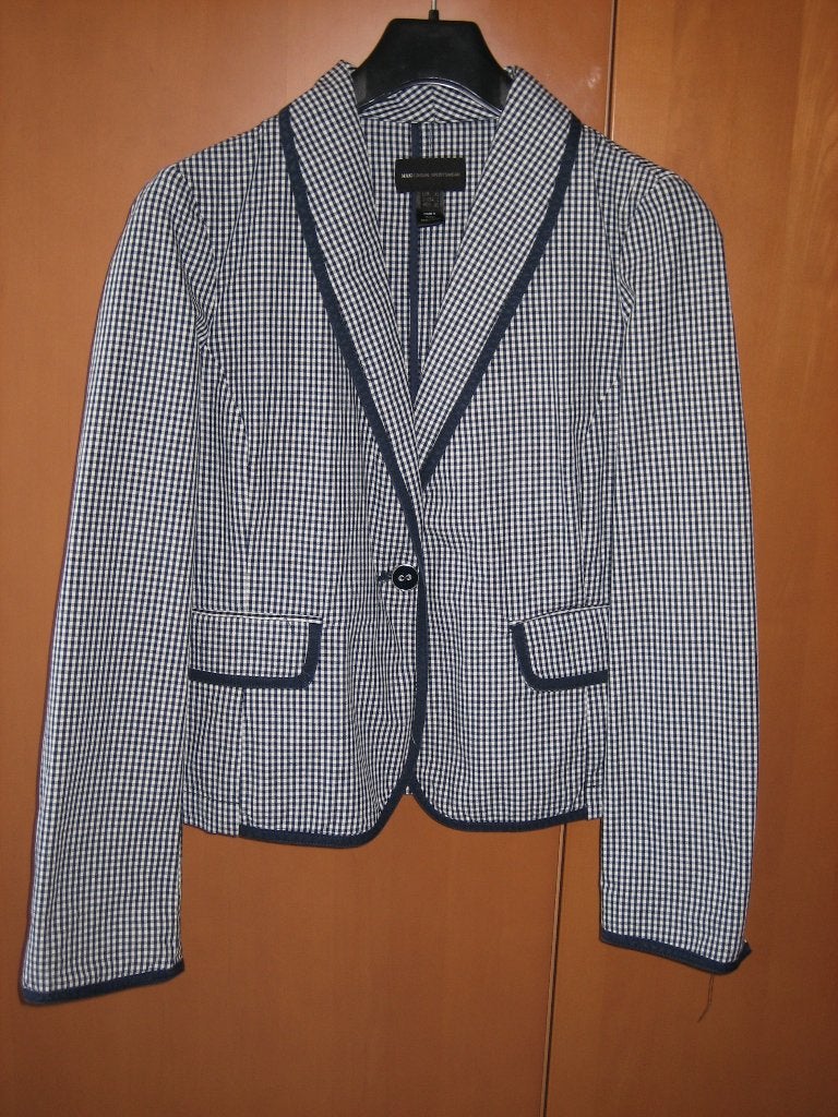 Sportief blauw-wit ruiten jasje MNG, MANGO maat 40, snazzeys, Maat 38/40 (M), Mango, Nieuw, Jasje