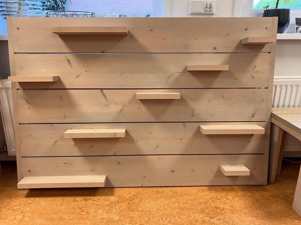 Wandbord hout en salon tafel, Huis en Inrichting, Woonaccessoires | Wanddecoraties, Ophalen, Gebruikt, Hout, 100 cm