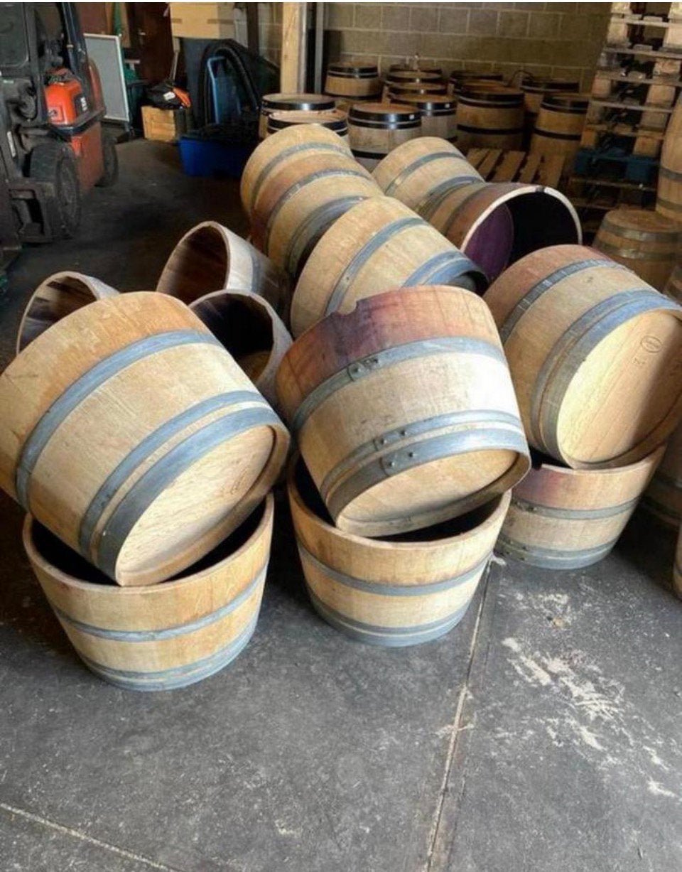 Eikenhouten bloembak, Ophalen, Rond, Bb, 60 cm of meer