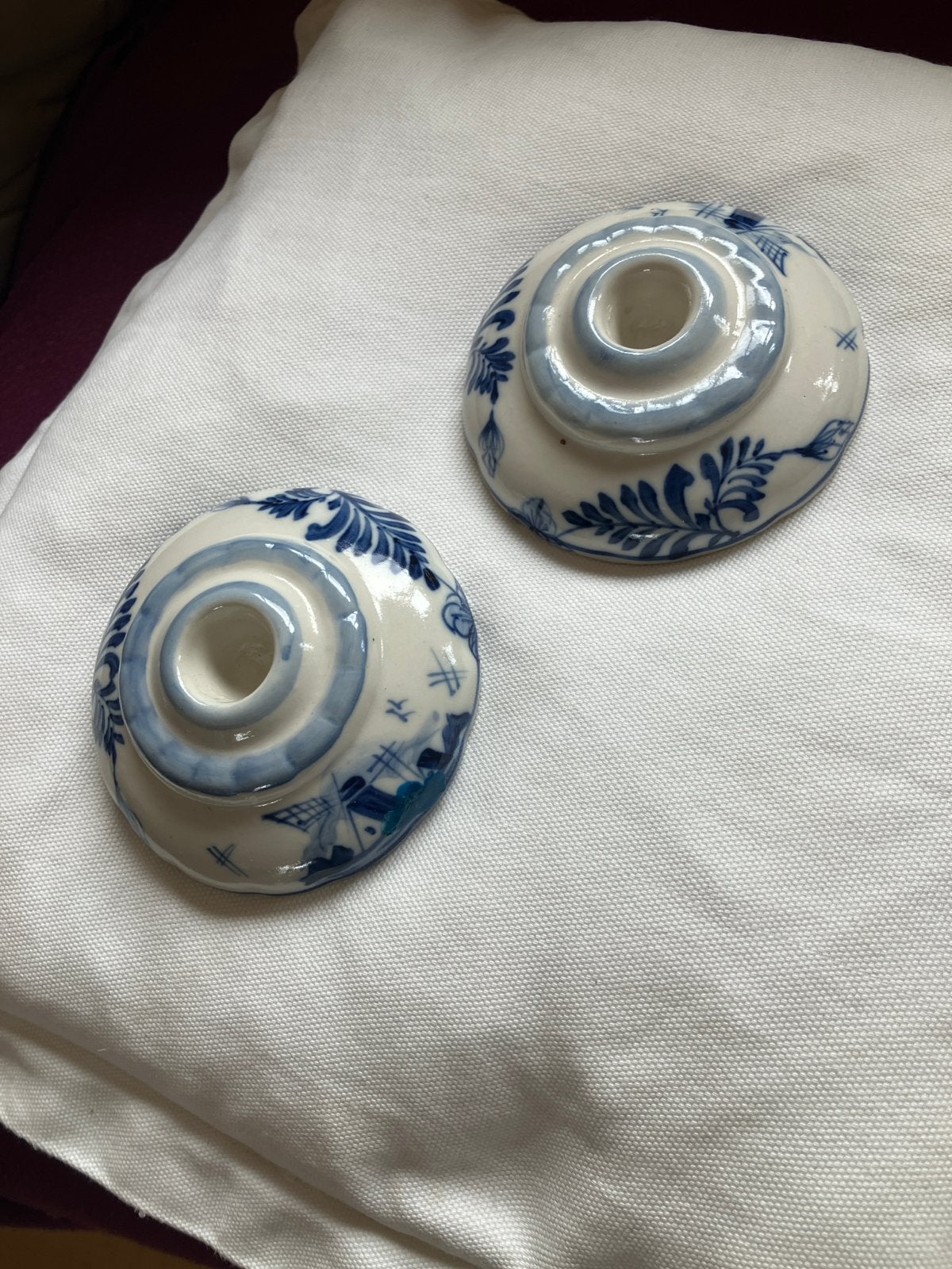 Delfts Blauw kandelaars - 10 cm doorsnee, Ophalen, Blauw