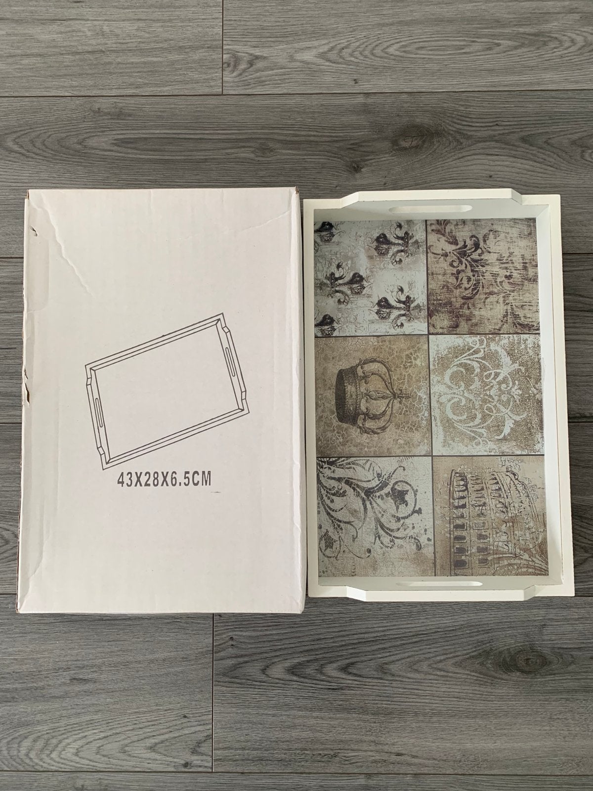 Dienblad, Ophalen of Verzenden, Nieuw, Rond, Hout