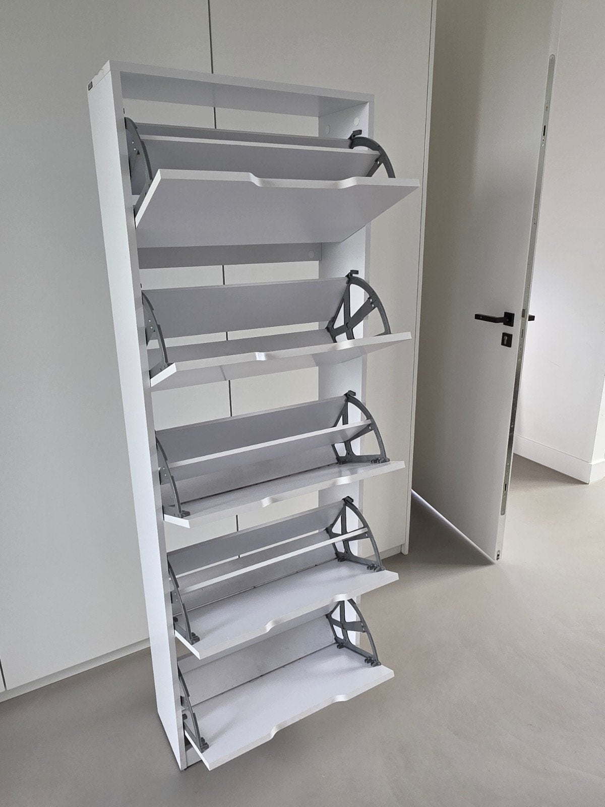 Witte schoenenkast met 5 vakken, Ophalen, Zo goed als nieuw, Modern