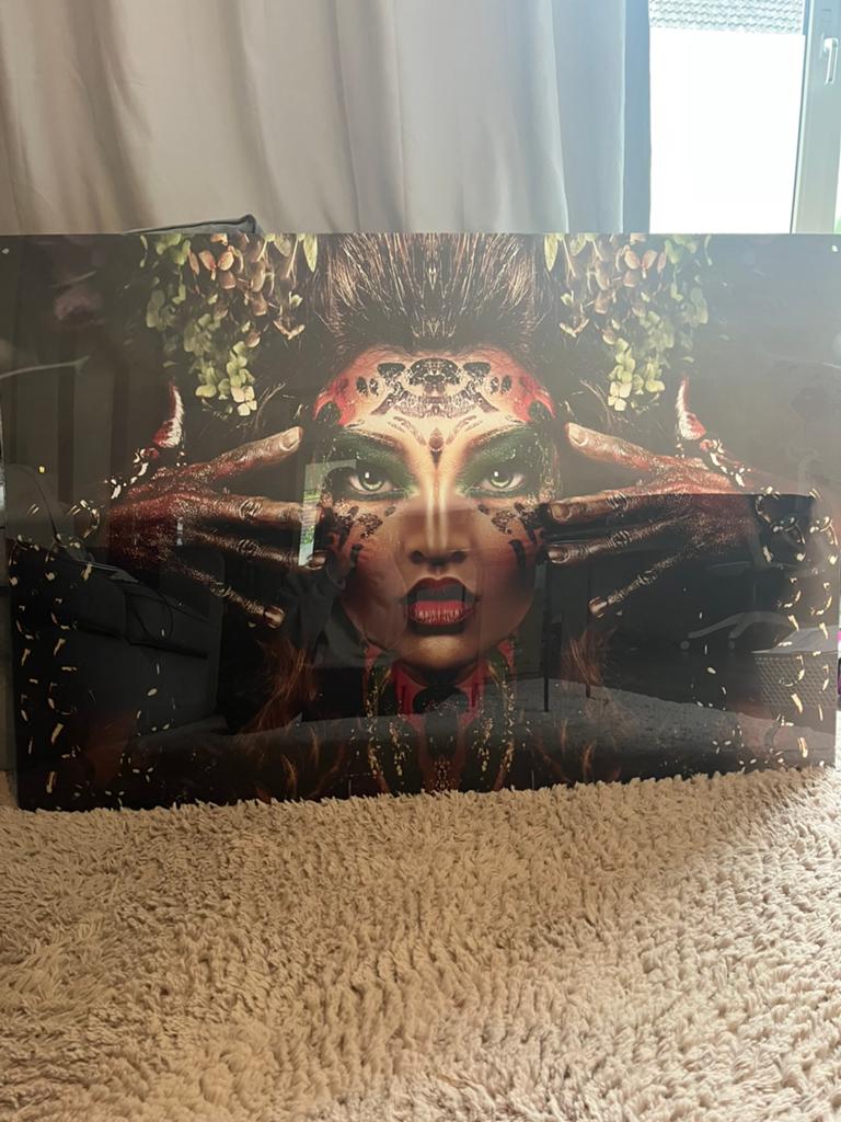 Modern plexiglas schilderij vrouw ongv 120x80, Ophalen