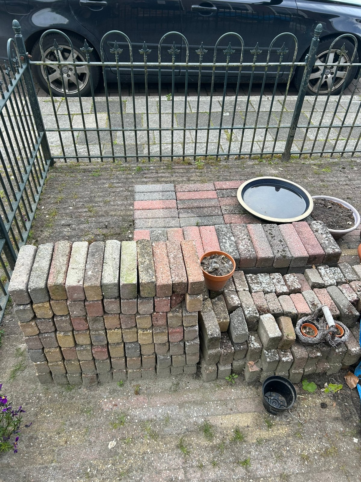 Oude haaltjes voor bestrating terrassen cirkels vorm complee, Tuin en Terras, Ophalen, Zo goed als nieuw, Beton, Klinkers