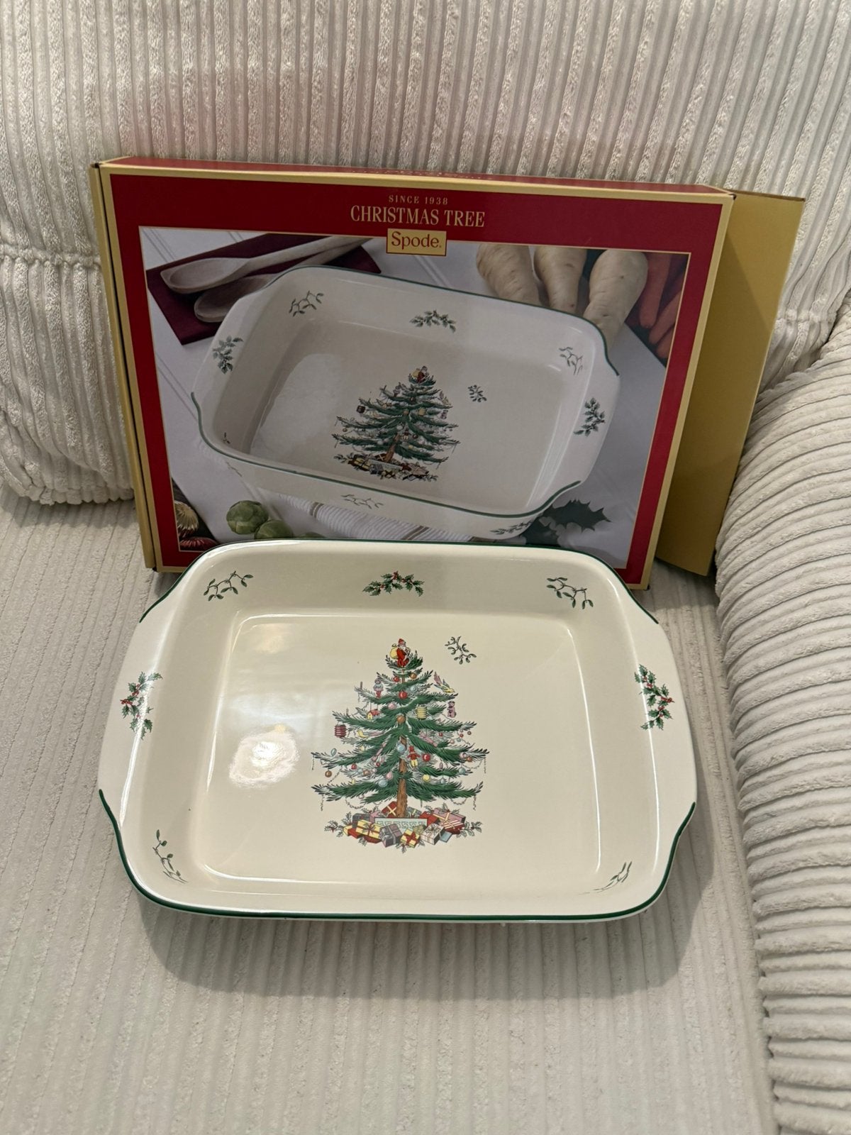 Spode Christmas Tree retangle dish 38x30 cm ovenschaal nieuw, Ophalen, Nieuw
