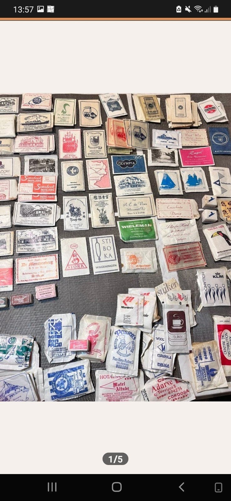 Unieke verzameling suikerzakjes jaren '60-'90 (NL/INT), Ophalen of Verzenden