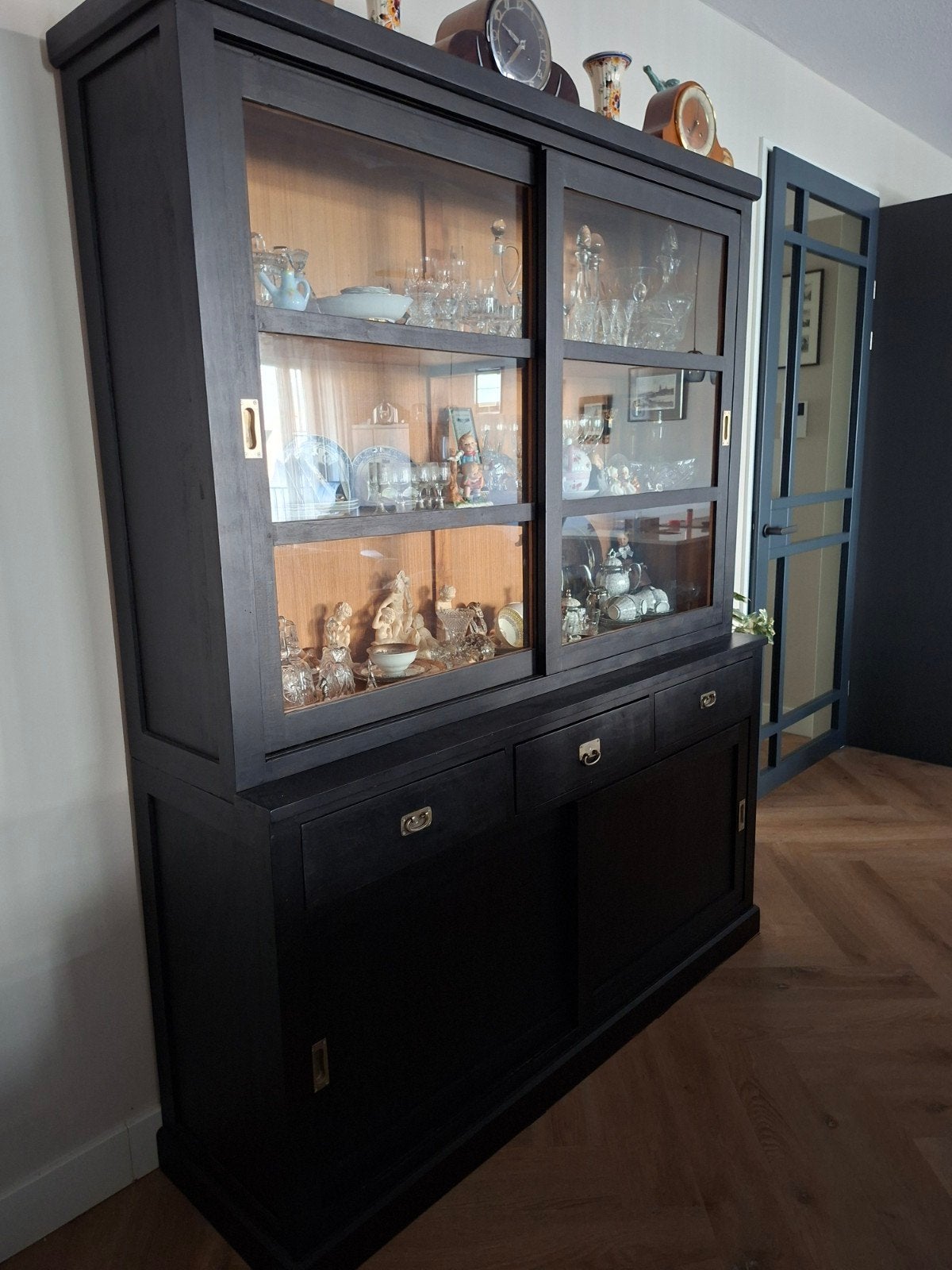 buffet/vitrine kast, Huis en Inrichting, Ophalen, Gebruikt, 25 tot 50 cm, 200 cm of meer
