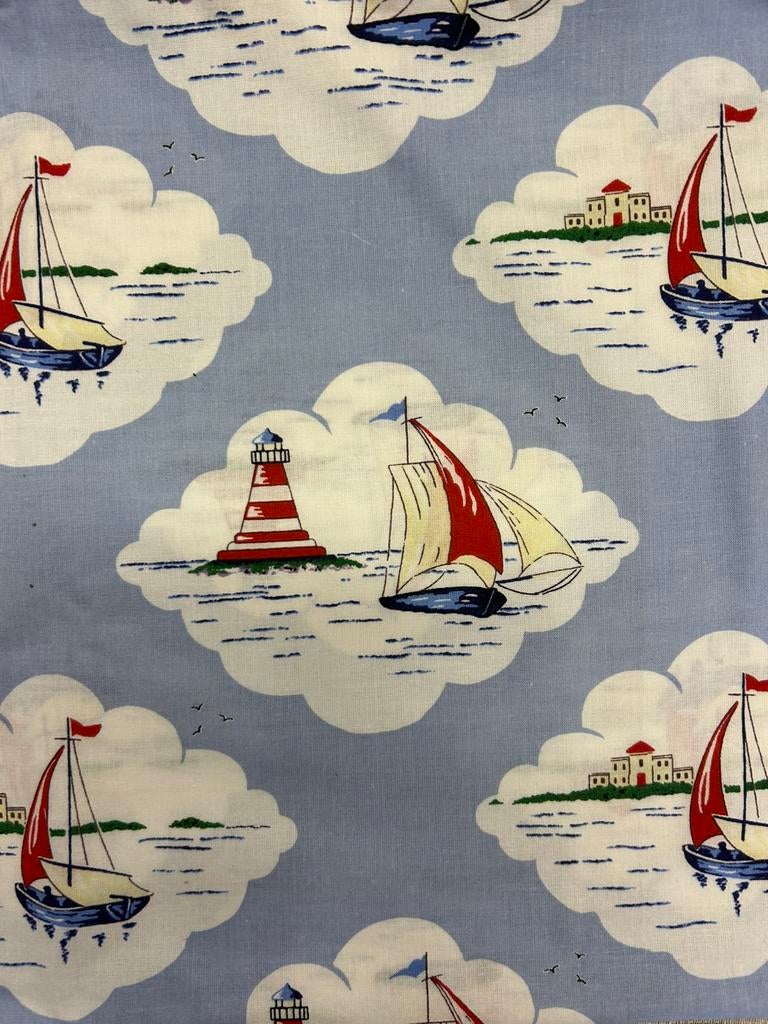 VINTAGE IKEA gordijnen ‘Albertina Boats’ 2 stuks, Ophalen of Verzenden, Nieuw, 100 tot 150 cm, 200 cm of meer