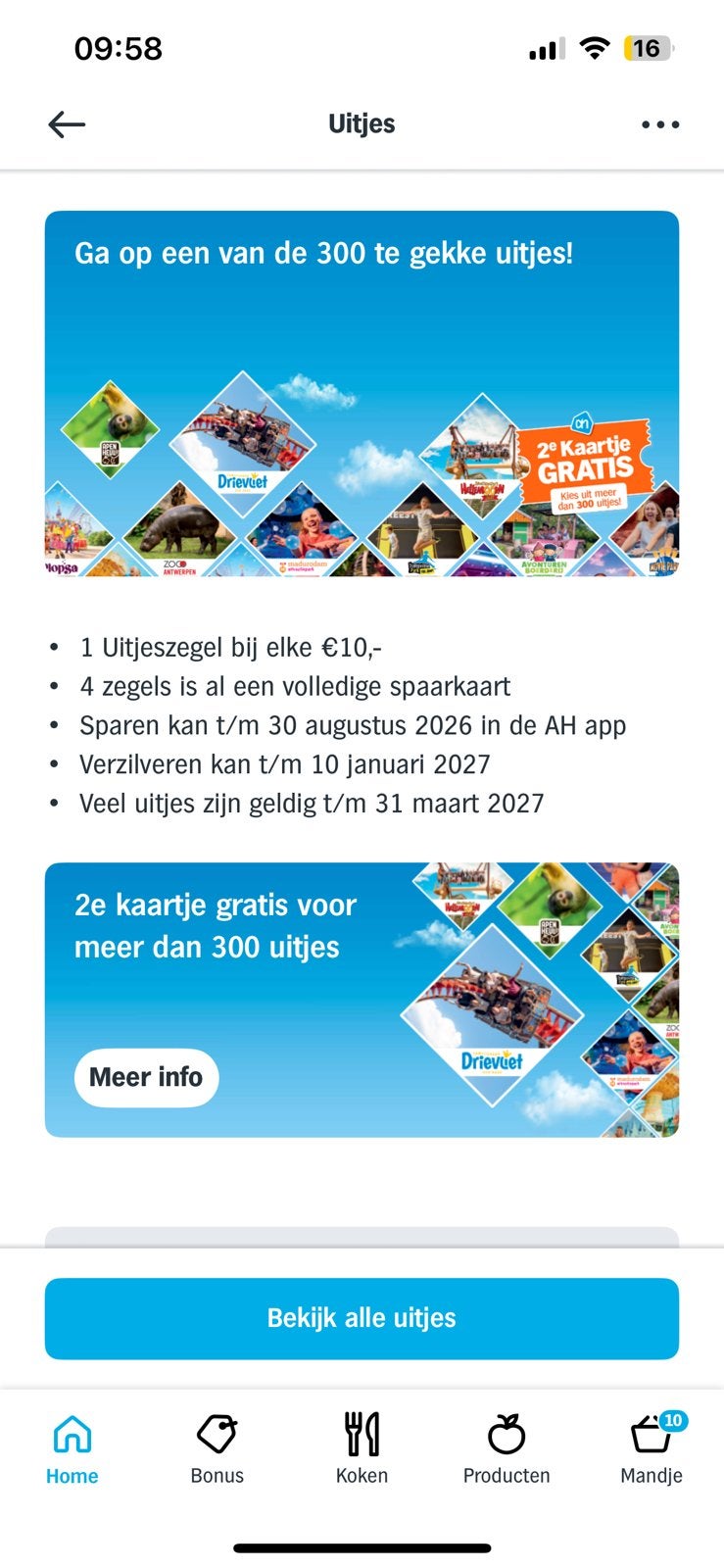 Uitjes zegels AH, Eén persoon, Kortingsbon
