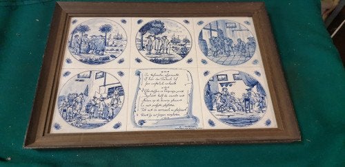 tegeltableau de leidsche fles met 6 tegels, Huis en Inrichting, Ophalen of Verzenden, 'T Olde Gre-j, Info@toldegrej.nl, Endepoelstraat 20f Didam