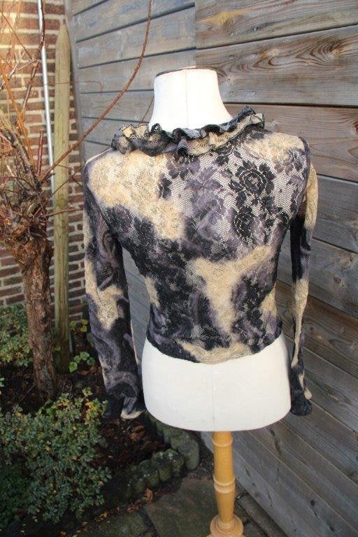 Blouse blauw/ beige Watcher mt Xl transparant Vaste prijs, Blauw, Maat 46/48 (XL) of groter, Ophalen of Verzenden, Zo goed als nieuw