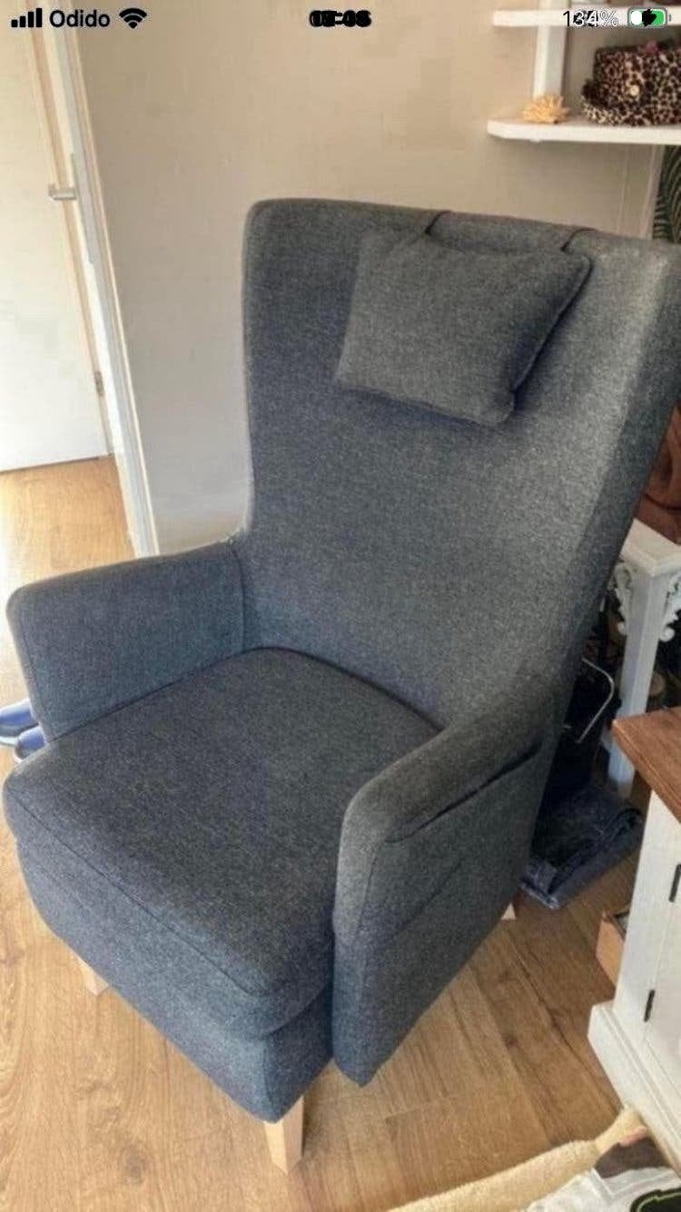 Mooie ikea fauteuil donkergrijs 1 jaar oud zgan, Ophalen, 75 tot 100 cm, Zo goed als nieuw, Stof