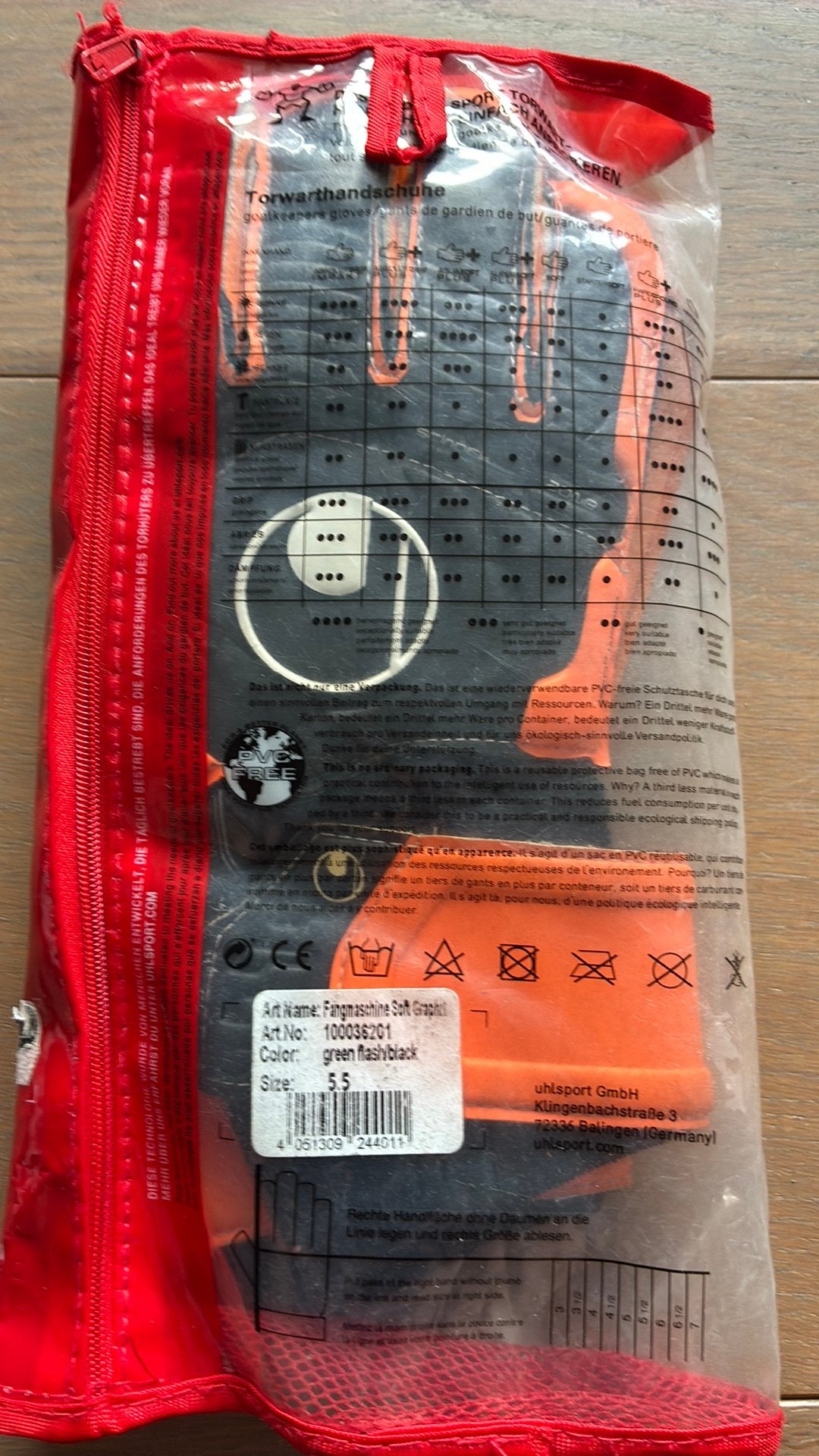 Uhlsport Fangmaschine Soft Graphit keepershandschoenen, Maat XS of kleiner, Ophalen of Verzenden, Nieuw, Handschoenen