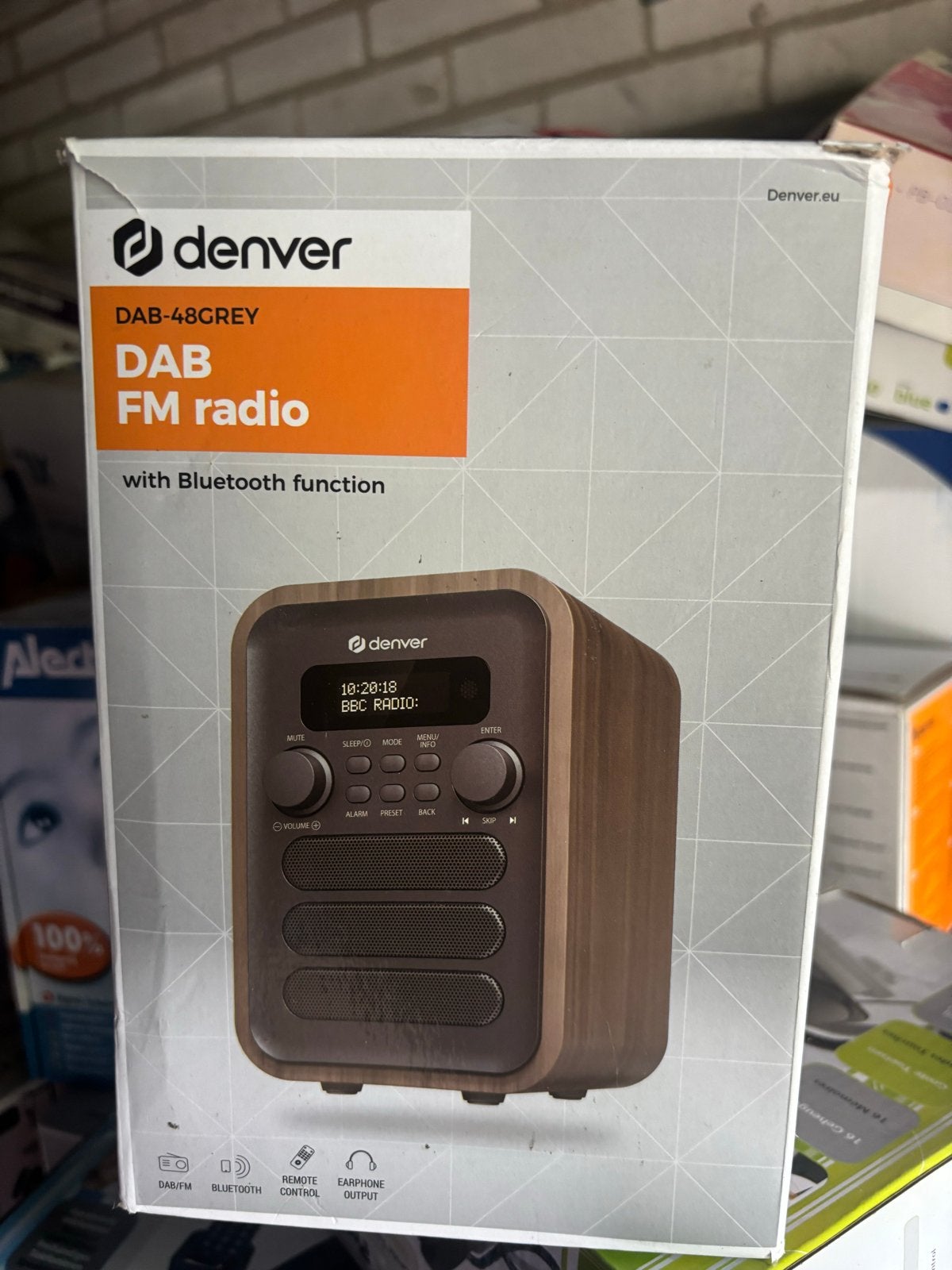 Denver DAB-48GREY DAB FM radio met Bluetooth - Nieuw, Verzenden, Barwoutswaarder 13D, 3449 HE Woerden, Nieuw, Contact.hq@denver.nl