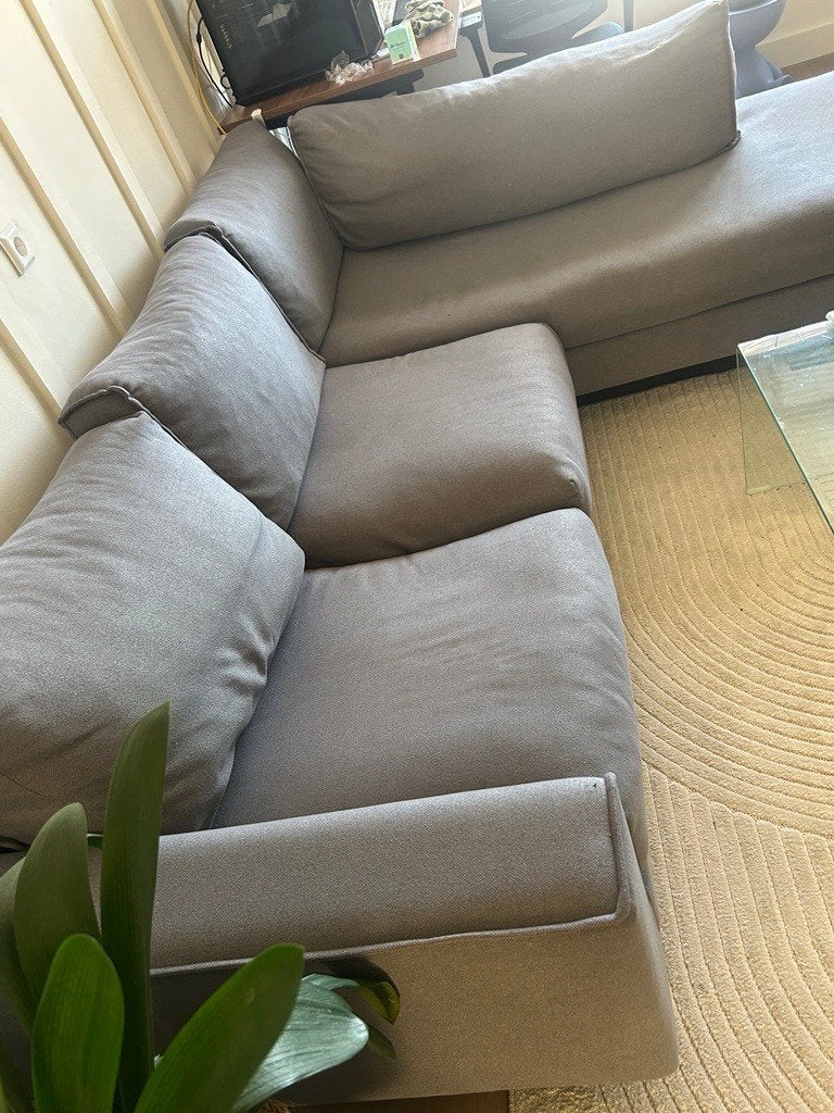 hoekbank grijs - MOET SNEL WEG, Ophalen, Kunststof, Gebruikt, Minder dan 75 cm