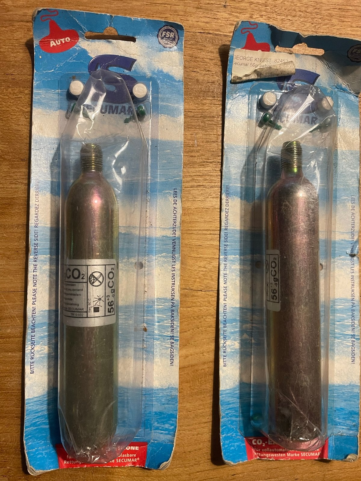 2x SECUMAR CO2-patronen voor reddingsvesten, Ophalen of Verzenden, Nieuw, Overige typen