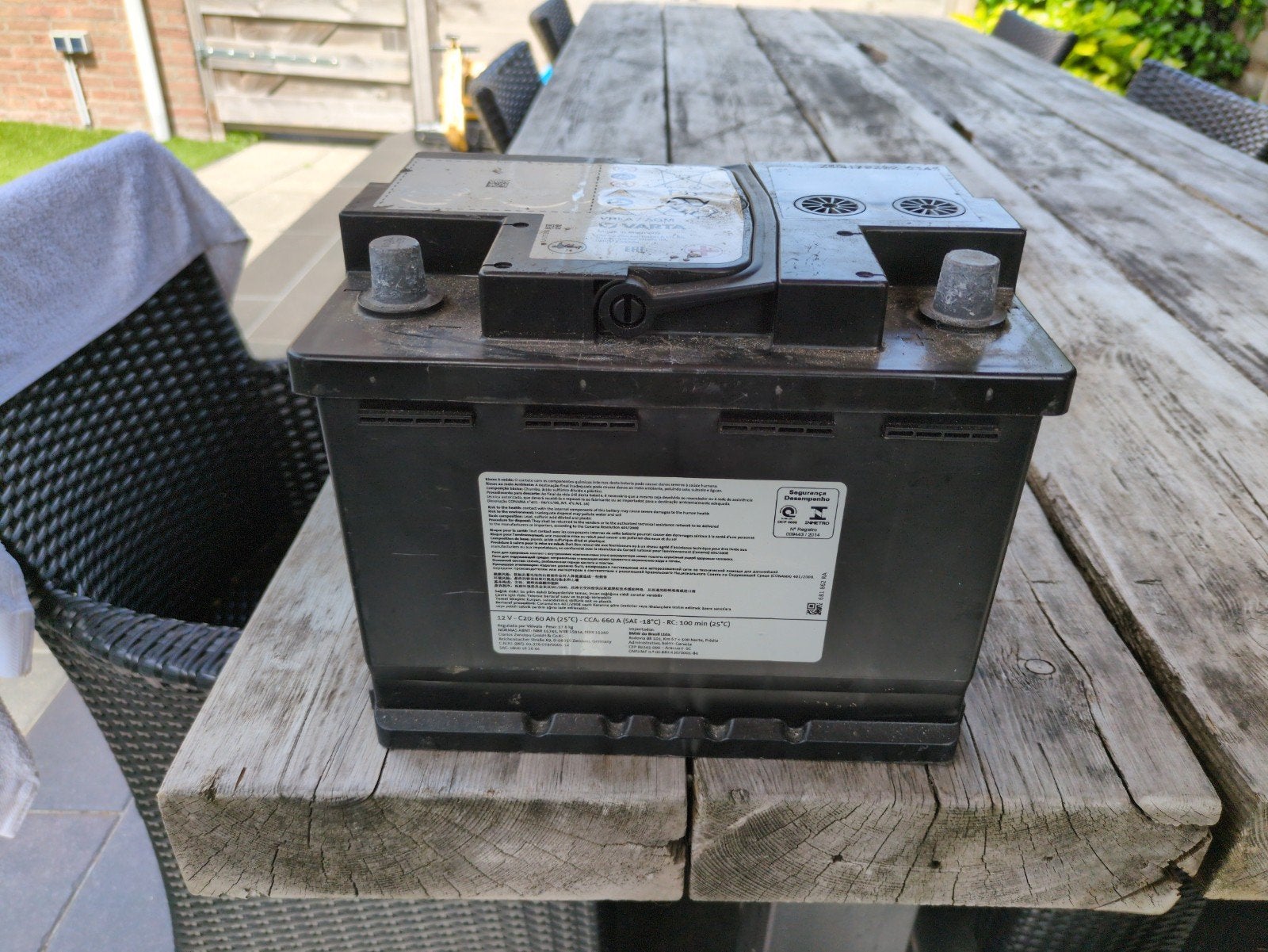 Varta accu 60 ah, Ophalen