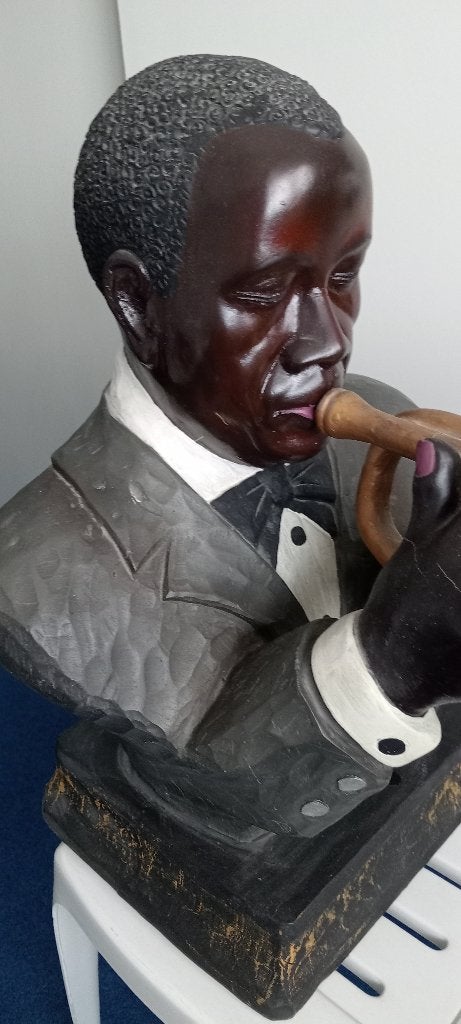 Borstbeeld Louis Armstrong, Antiek en Kunst, Buste, Kunststof, Ophalen of Verzenden, 20 - 50 cm