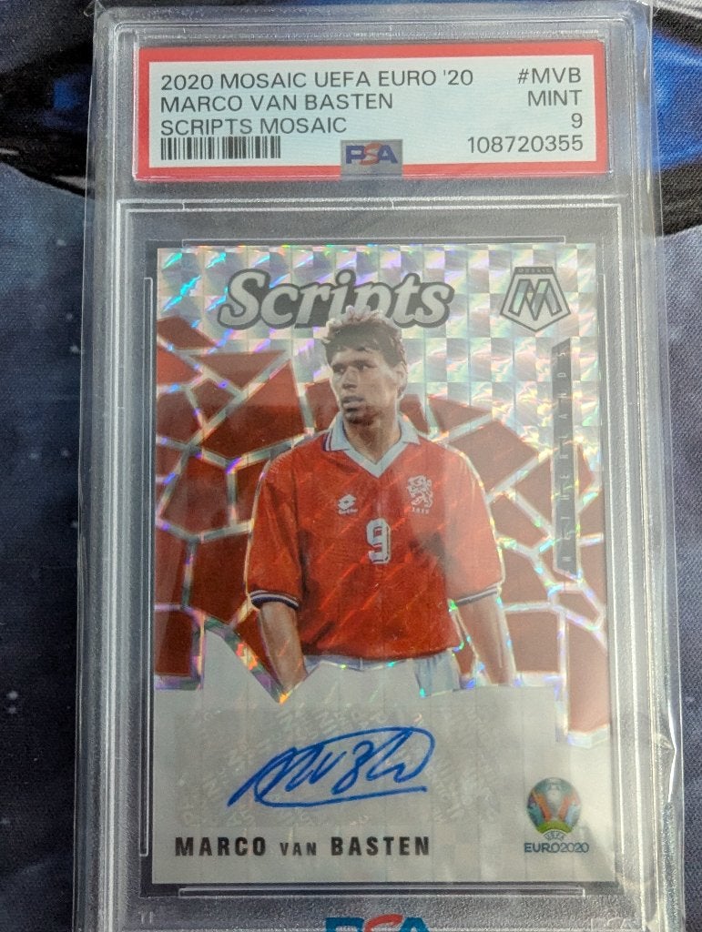 Marco van Basten 2020 mosaic script psa 9 mat handtekening, Verzenden, Zo goed als nieuw, Overige binnenlandse clubs, Spelerskaart