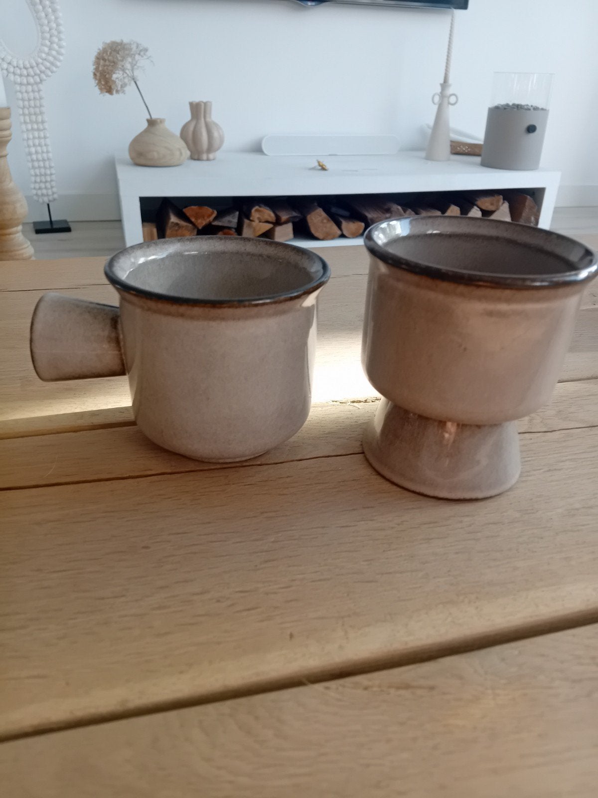 Puntgave retro mokken van Potterie Huizen, Ophalen of Verzenden