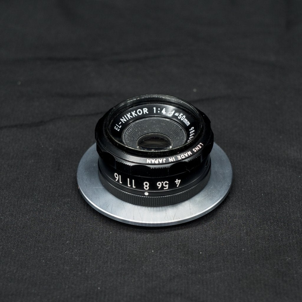 Nikon EL-Nikkor 50mm 1:4 vergrotingslens met F mount adapter, Overige typen, Nikon, Ophalen of Verzenden, Zo goed als nieuw