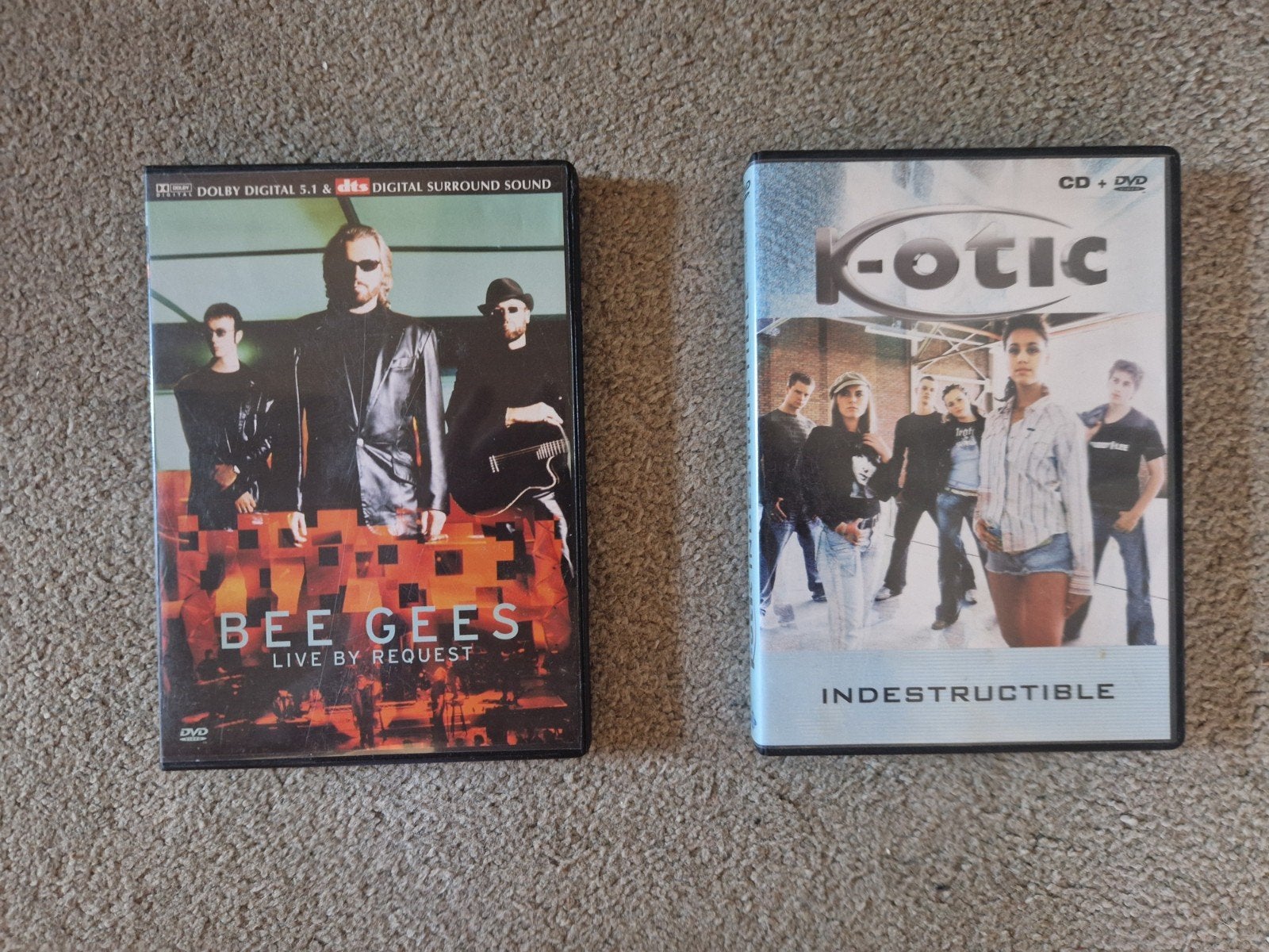 Bee Gees Live By Request DVD & K-otic Indestructible CD+DVD, Ophalen, Gebruikt, Alle leeftijden, Inclusief doosje