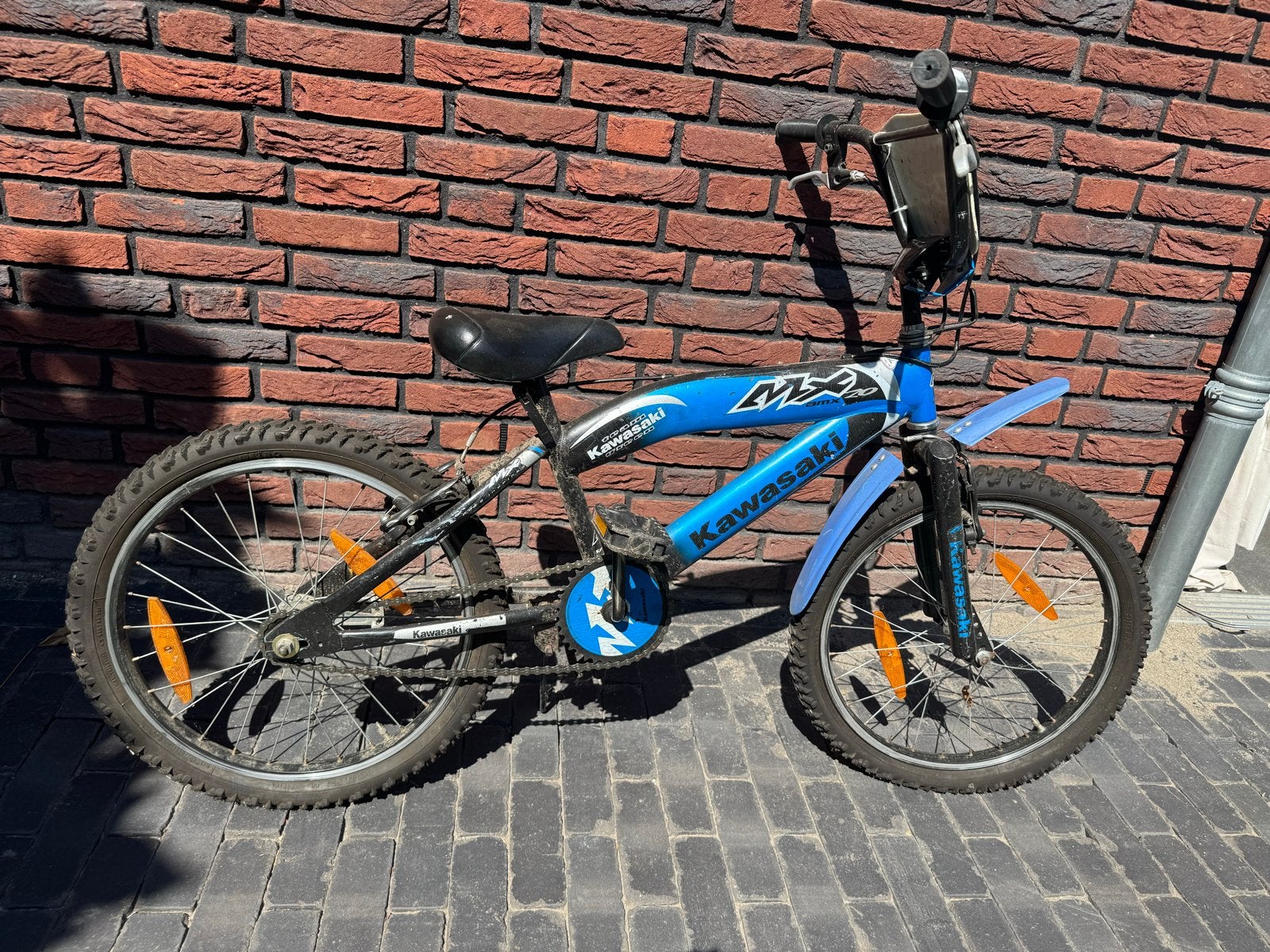 Kawasaki BMX fiets (20 inch) - banden slap, Fietsen en Brommers, Fietsen | Crossfietsen en BMX, Ophalen, Gebruikt, Staal, Velgrem