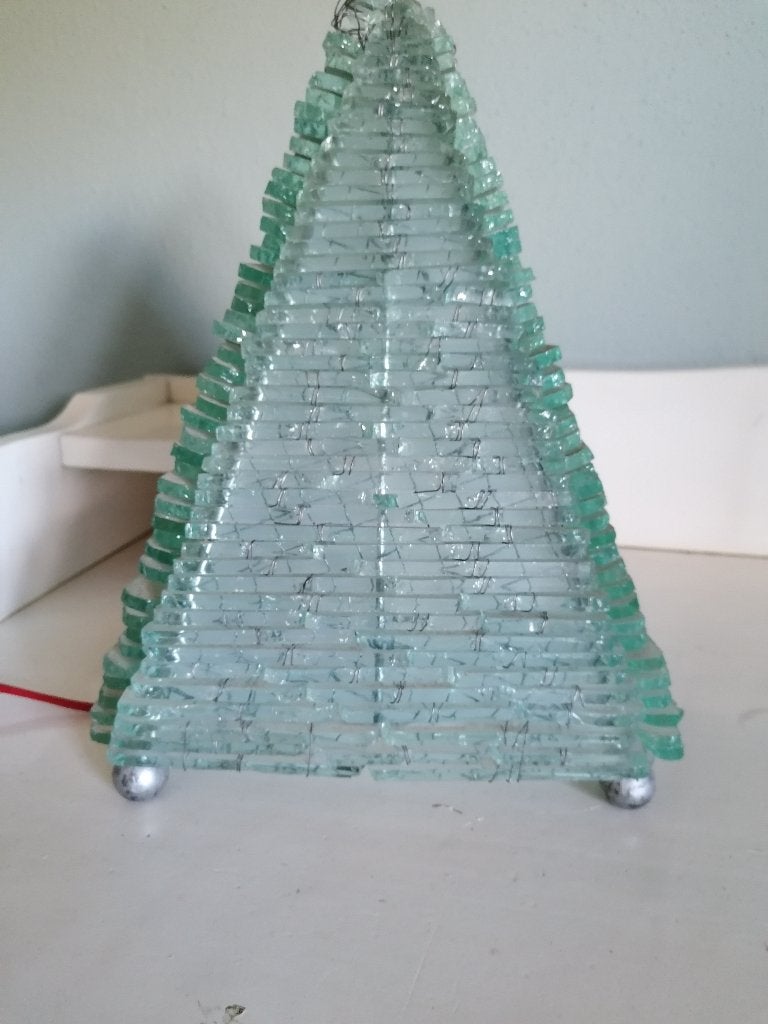 glazen piramide lamp, Ophalen of Verzenden, Glas, Vintage