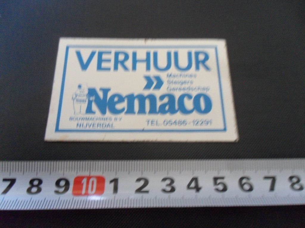 sticker Nijverdal NEMACO verhuur  GY013 *, Ophalen, Zo goed als nieuw