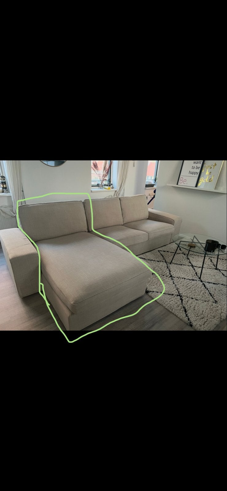 IKEA kivik Chaise longue - Beige, Huis en Inrichting, Ophalen, Eenpersoons, Zo goed als nieuw, Minder dan 150 cm