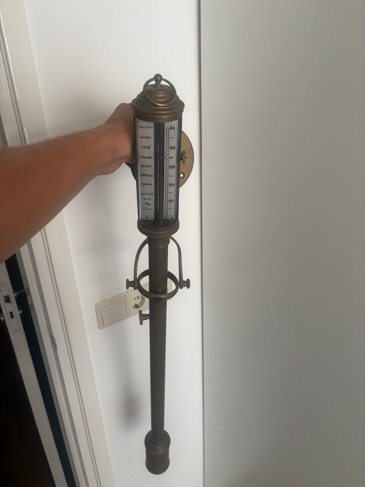Originele FitzRoy kwikbarometer massief koper – Liverpool, Ophalen of Verzenden, Gebruikt