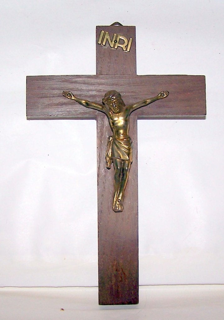Mooie vintage crucifix. H. 20cm. Nwst., Antiek en Kunst, Ophalen of Verzenden