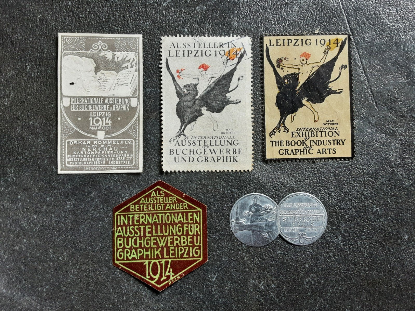 Sluitzegels  Leipzig grafische kunst tentoonstelling 1914, Verzamelen, Ophalen of Verzenden, Gebruikt