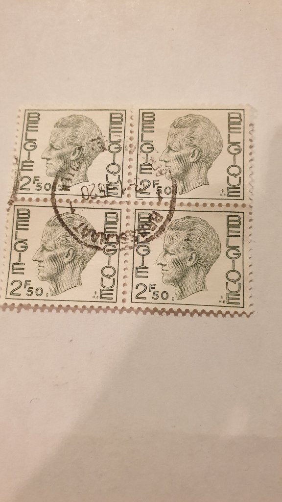 0942 belgie blok van 4 x 2,50 f koning boudewijn, Postzegels en Munten, Verzenden