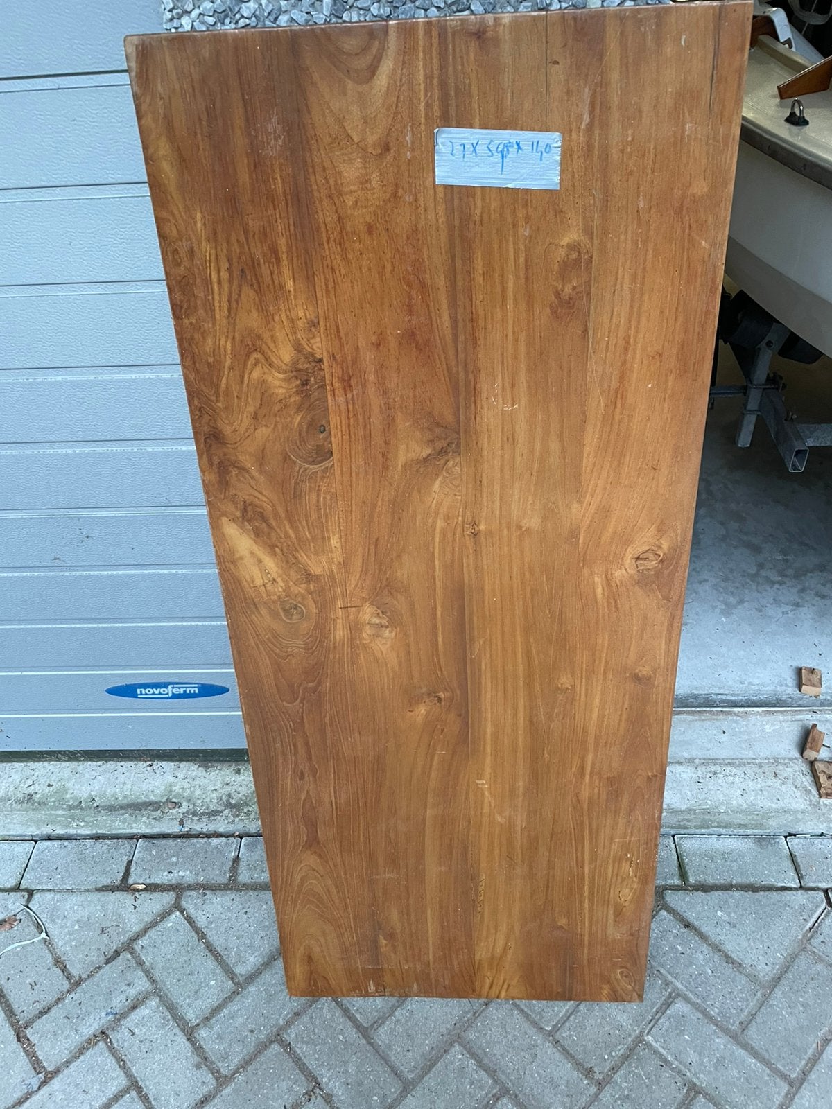 Timmer paneel , tafelblad javateak 27d x 575b x 1400 l x, Ophalen, Zo goed als nieuw, Rechthoekig, 50 tot 100 cm
