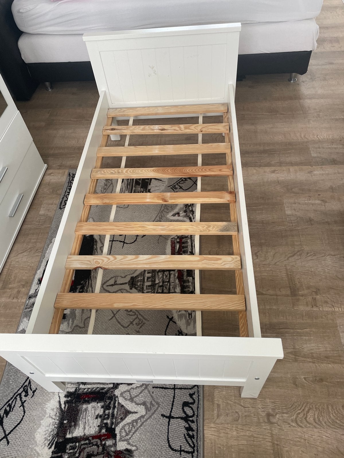 Peuterbed 80x160 cm wit, exclusief matras, Kinderen en Baby's, Kinderkamer | Bedden, Ophalen, Gebruikt, 70 tot 85 cm, 140 tot 160 cm