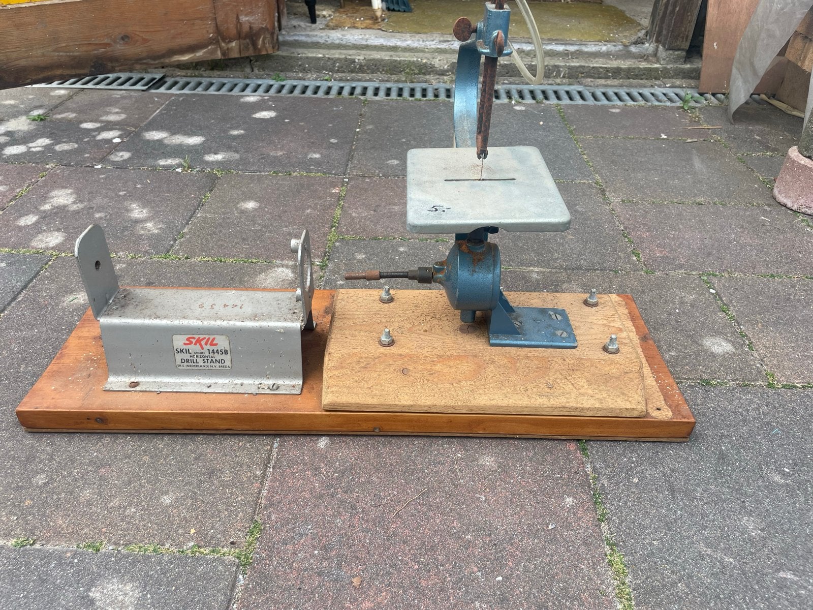 Vintage Figuurzaagmachine met Boorstandaard - SKIL, Ophalen, Minder dan 30 mm, Gebruikt, Figuurzaag