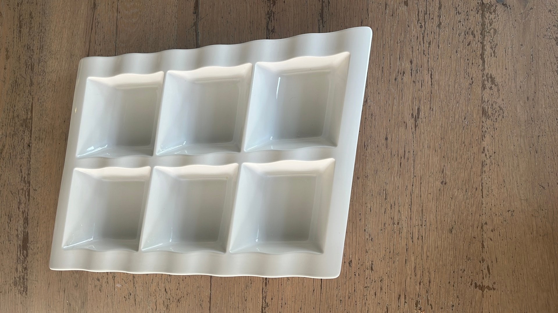 Villeroy & Boch NewWave serveerschaal 6 vakken – 41x30cm, Ophalen, Nieuw, Porselein, Bord of Schaal