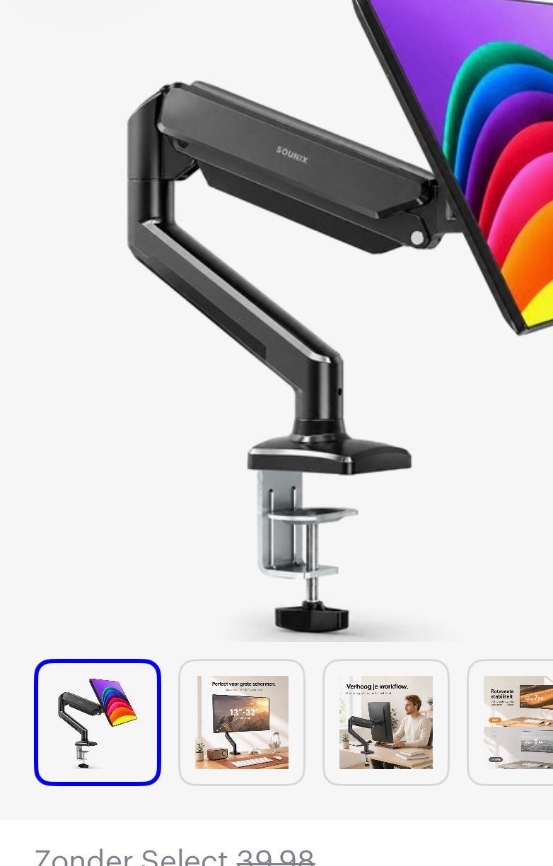 Monitor arm, Ophalen, Zo goed als nieuw, Overige typen, Onbekend