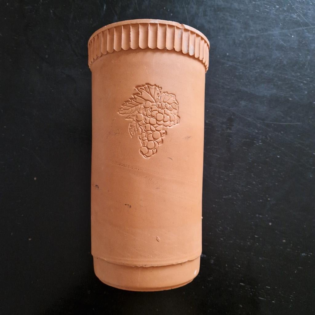 Vintage wijnkoeler / wijnfleshouder van terracotta, Vintage, Gebruikt, Ophalen of Verzenden, Bruin