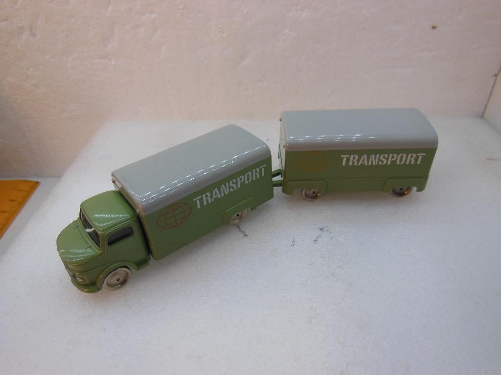 LEGO - TRANSPORT +Aanhangwagen - 1:87 - Groen, Hobby en Vrije tijd, Modelauto's | 1:87, Ophalen of Verzenden, Gebruikt, Bus of Vrachtwagen
